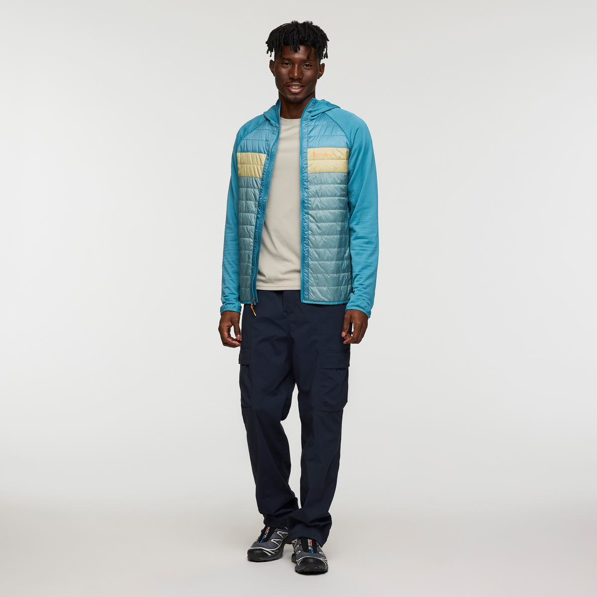 Capa Hybrid Insulated Hooded Jacket - Men's, Drizzle/Bluegrass, Model Nicolas