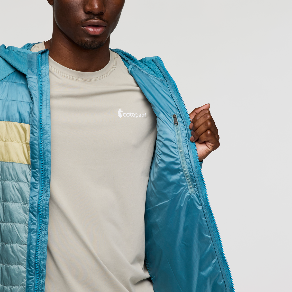 Capa Hybrid Insulated Hooded Jacket - Men's, Drizzle/Bluegrass, Model Nicolas