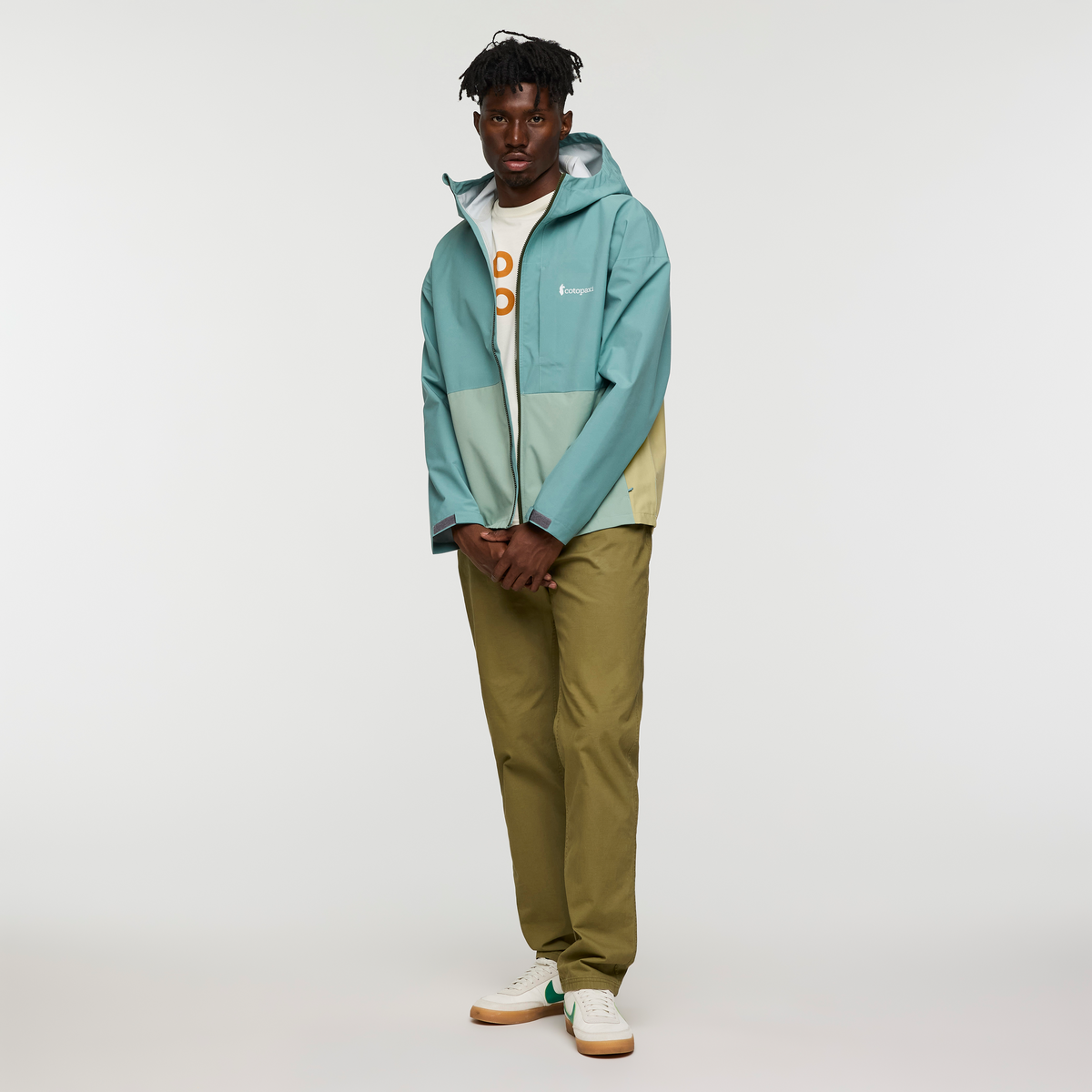 Cielo Rain Jacket - Men's, Bluegrass/Silver Leaf, Model Nicolas, shoppable