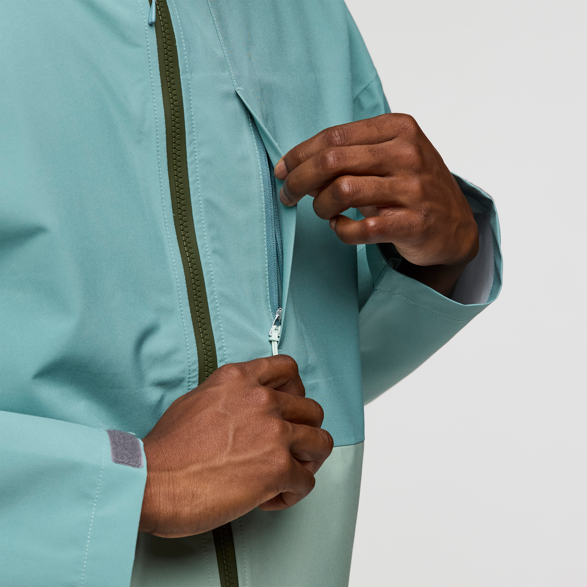 Cielo Rain Jacket - Men's, Bluegrass/Silver Leaf, Model Nicolas
