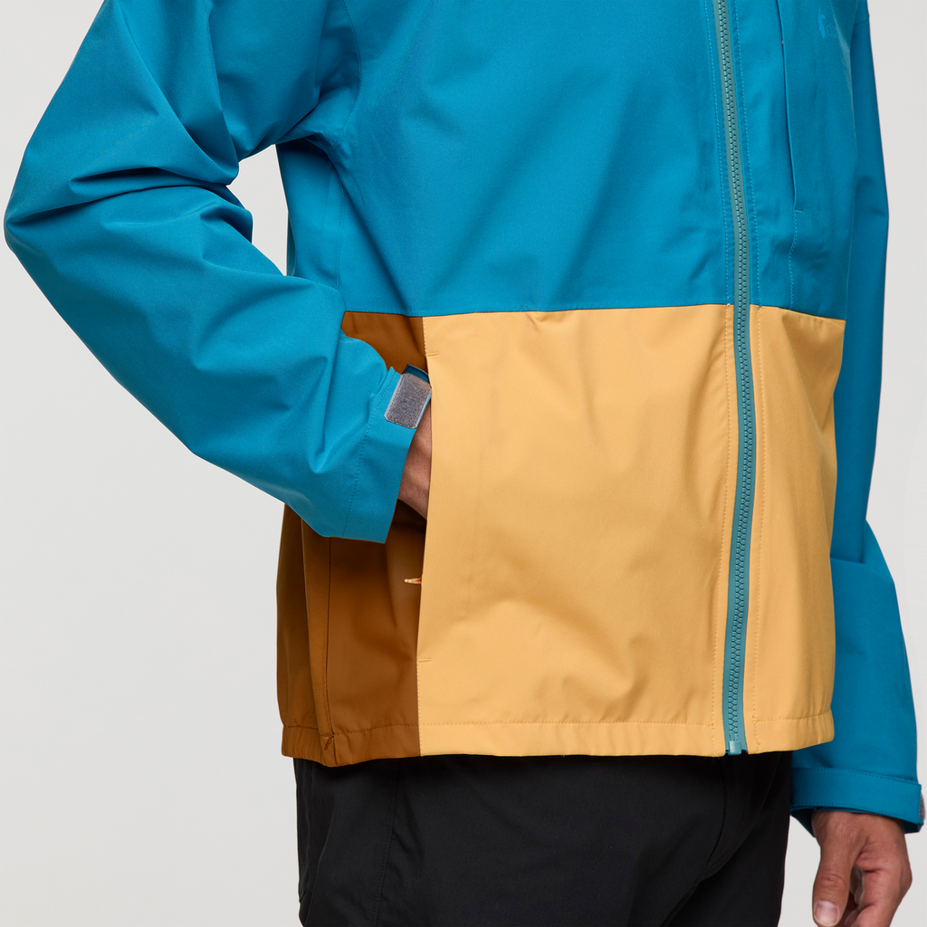 Cielo Rain Jacket - Men's, Lake/Curry, Model Jackson