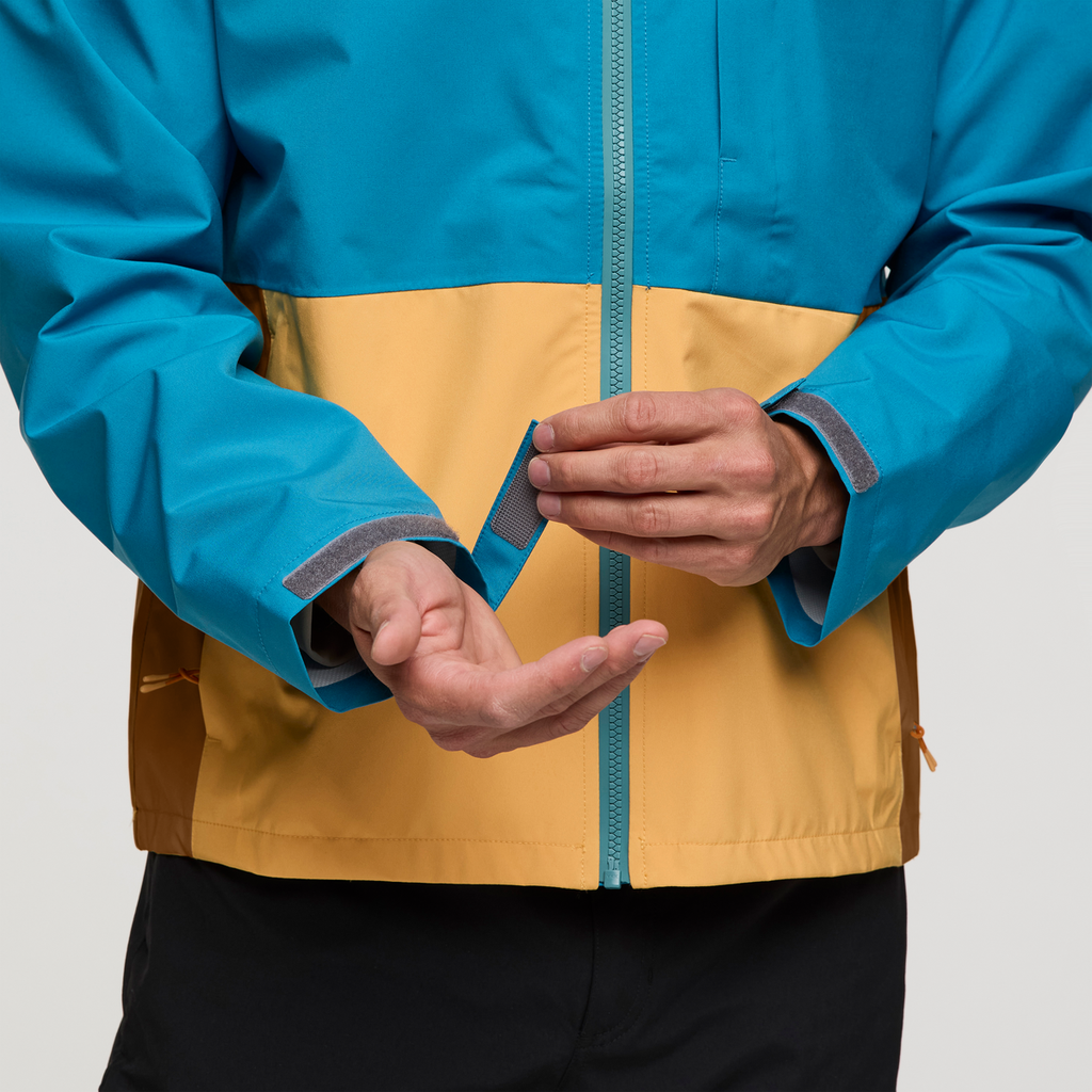 Cielo Rain Jacket - Men's, Lake/Curry, Model Jackson