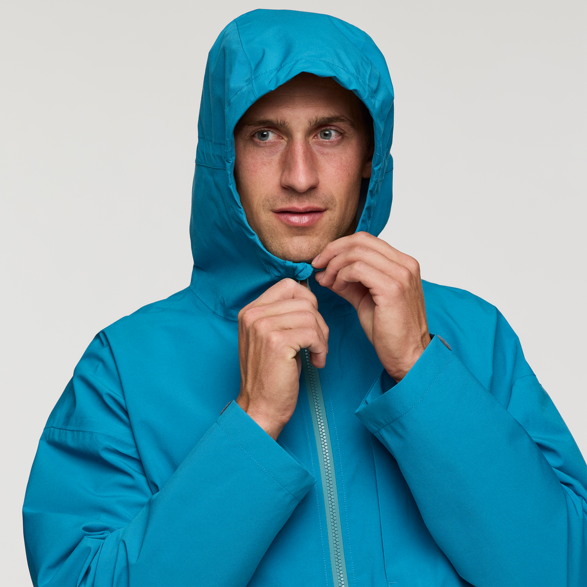 Cielo Rain Jacket - Men's, Lake/Curry, Model Jackson