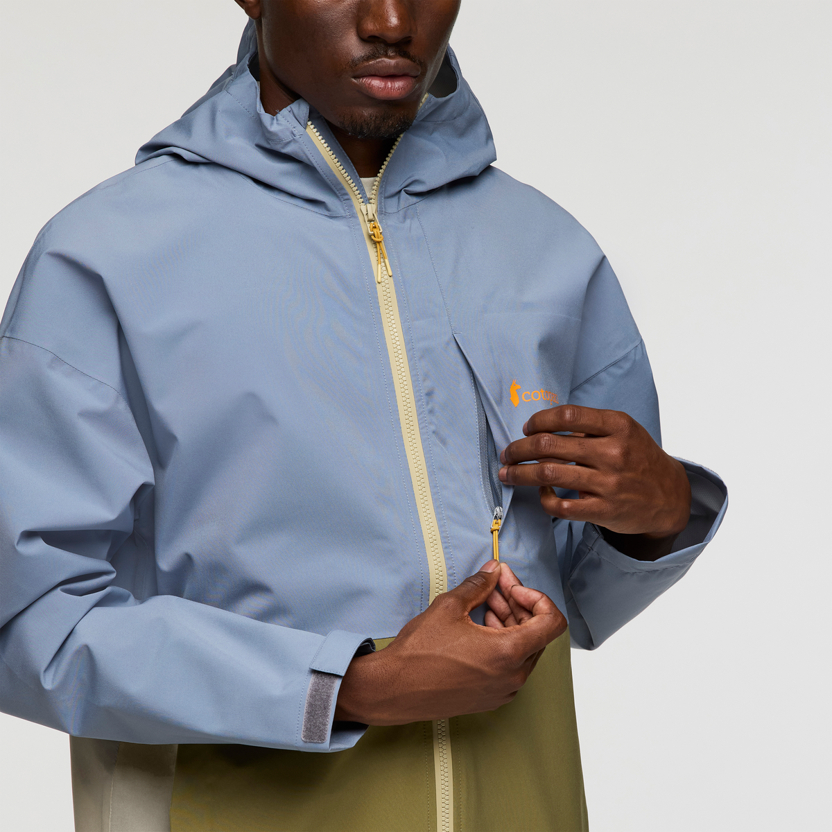 Cielo Rain Jacket - Men's, Tempest/Moss, Model Nicolas