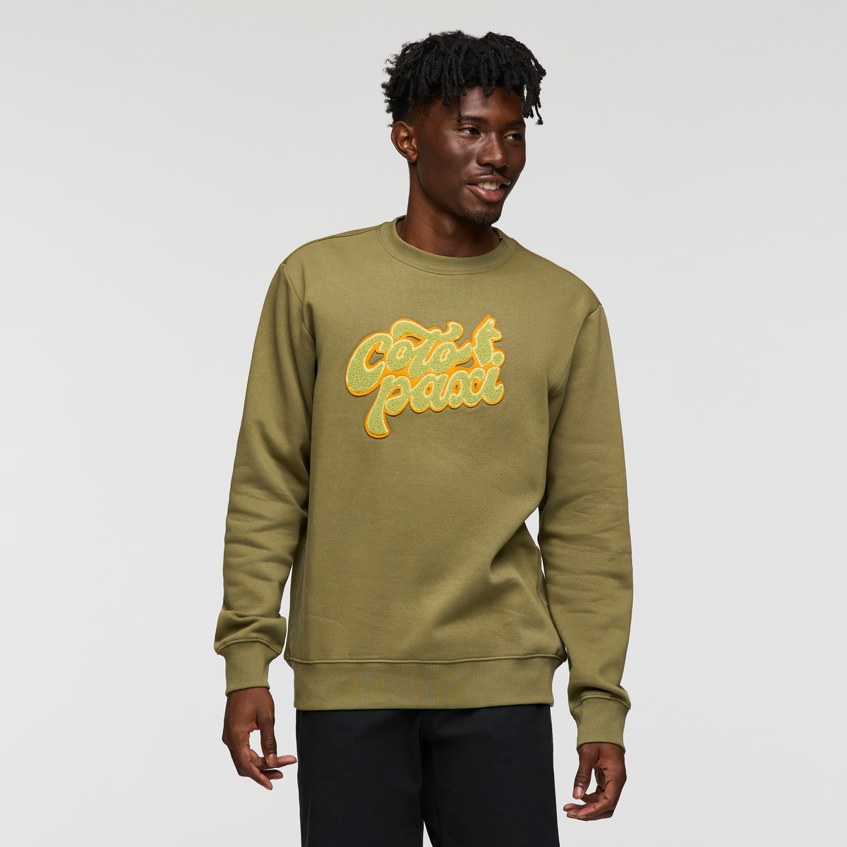 Coto-Patch Crew Sweatshirt - Men's, Moss, Model Nicolas