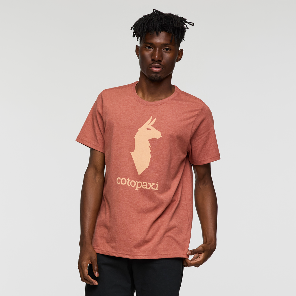 Cotopaxi Llama T-Shirt - Men's, Faded Brick, Model Nicolas