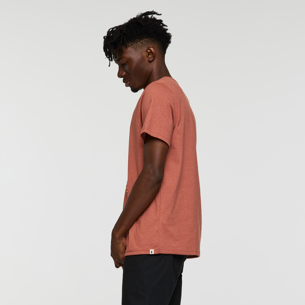 Cotopaxi Llama T-Shirt - Men's, Faded Brick, Model Nicolas