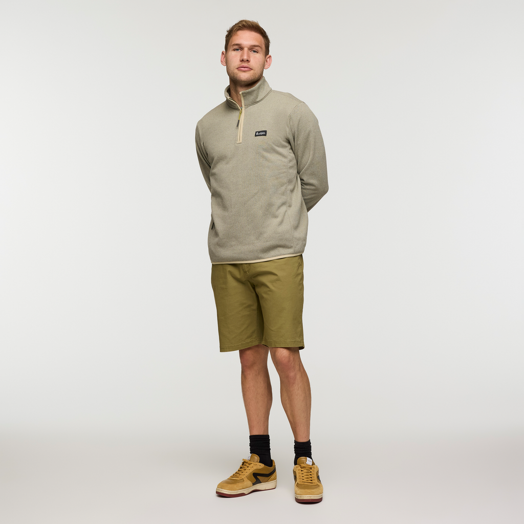Envo Fleece Quarter-Zip Pullover - Men's, Heather Pebble, Model Maxwell