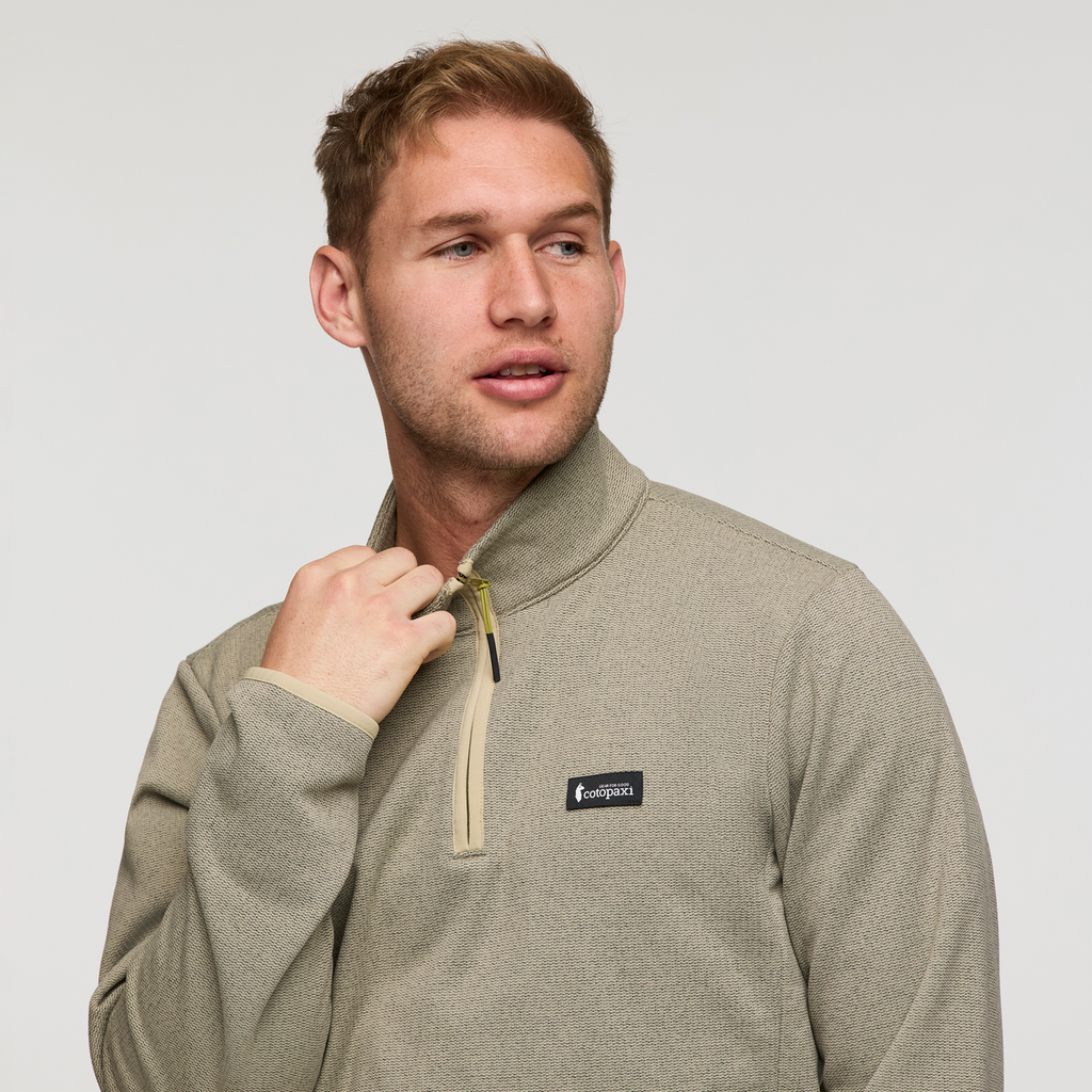 Envo Fleece Quarter-Zip Pullover - Men's, Heather Pebble, Model Maxwell