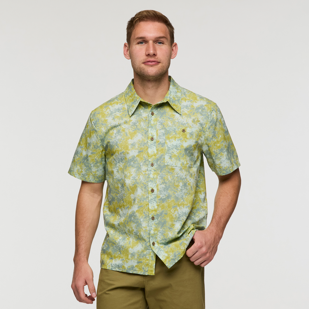 Estival Button Up Shirt - Print - Men's, Galactic Lemongrass, Model Maxwell