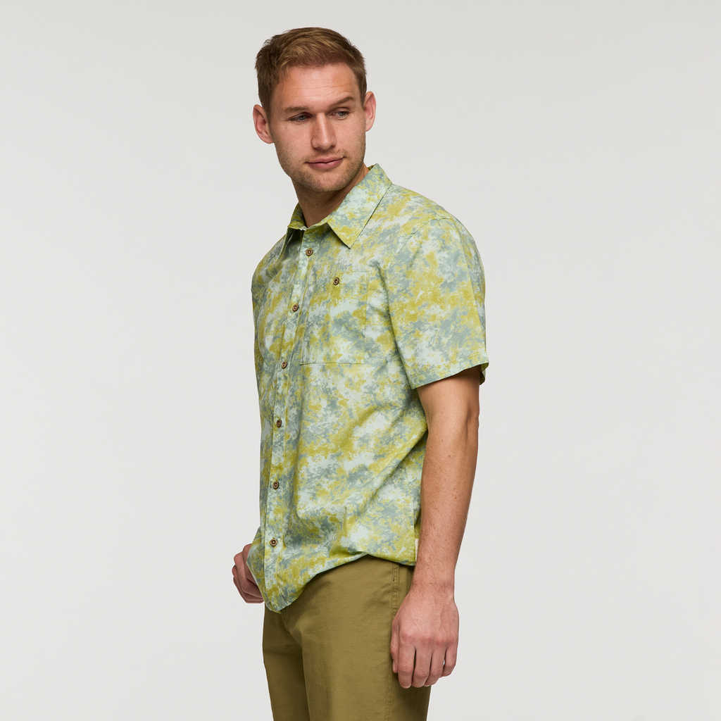 Estival Button Up Shirt - Print - Men's, Galactic Lemongrass, Model Maxwell