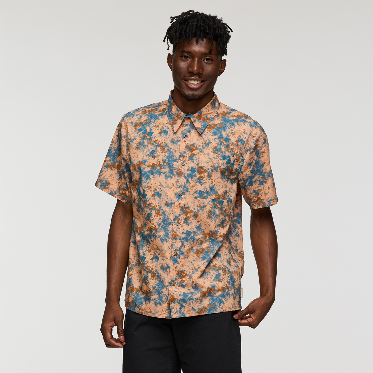 Estival Button Up Shirt - Print - Men's, Galactic Drizzle, Model Nicolas