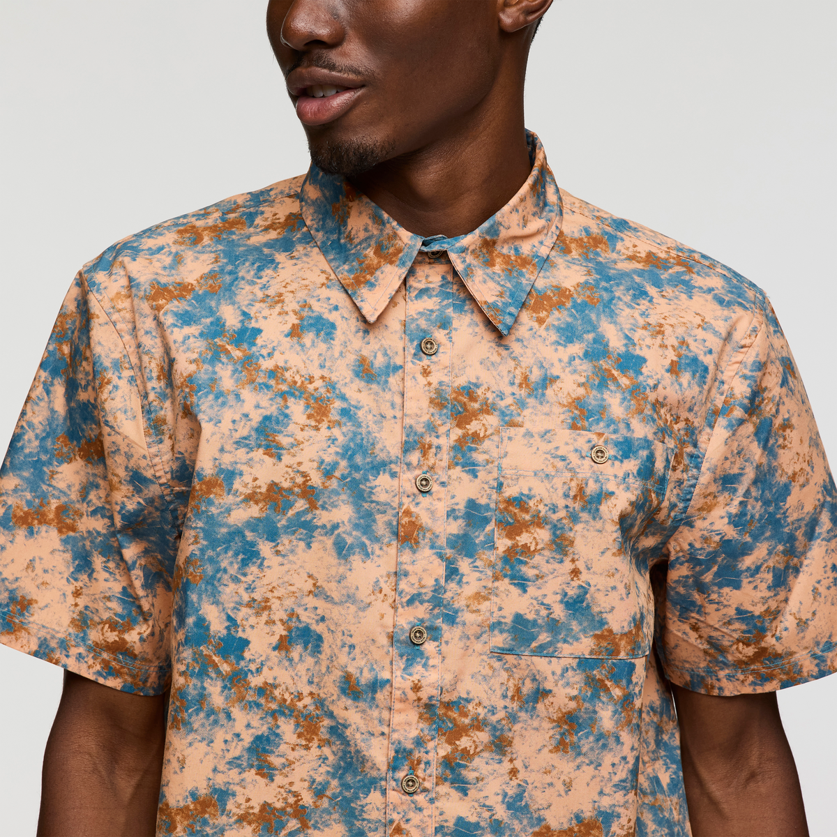 Estival Button Up Shirt - Print - Men's, Galactic Drizzle, Model Nicolas