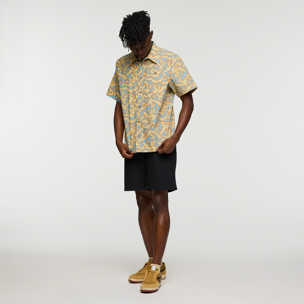 Estival Button Up Shirt - Print - Men's, Island Llama Grain, Model Nicolas