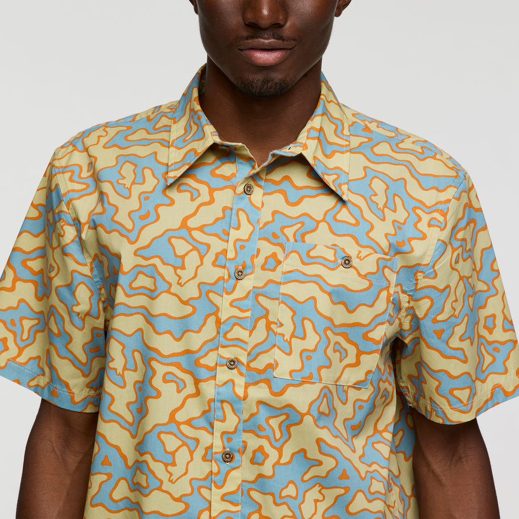 Estival Button Up Shirt - Print - Men's, Island Llama Grain, Model Nicolas