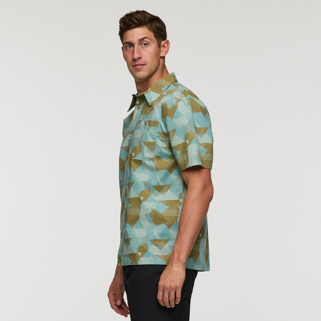 Estival Button Up Shirt - Print - Men's, Reflections Silver Leaf, Model Jackson