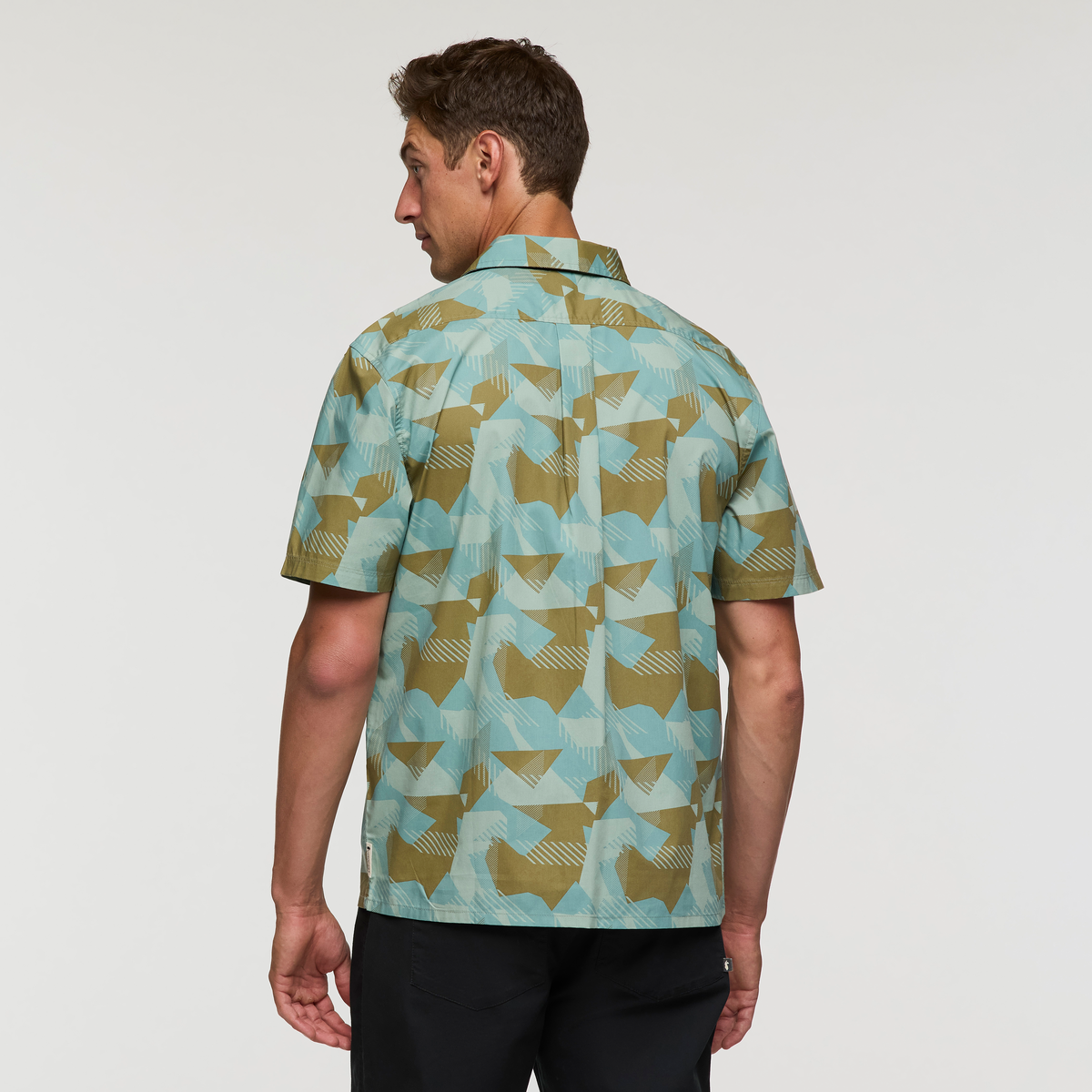 Estival Button Up Shirt - Print - Men's, Reflections Silver Leaf, Model Jackson