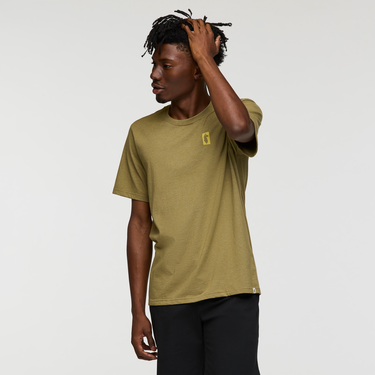 Gear For Good Stripes T-Shirt - Men's, Moss, Model Nicolas