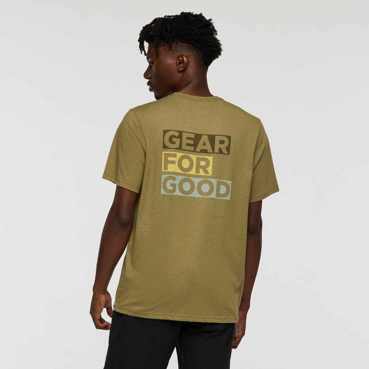 Gear For Good Stripes T-Shirt - Men's, Moss, Model Nicolas