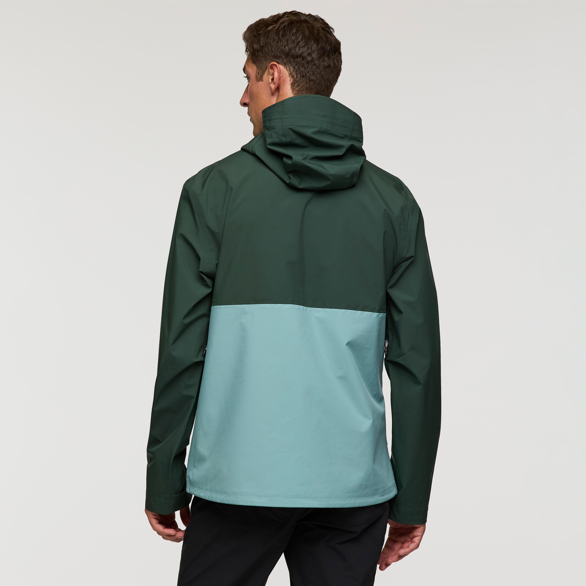 Impermeo 3L Hooded Shell Jacket - Men's, Cargo/Bluegrass, Model Jackson