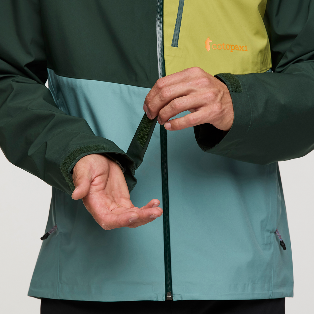 Impermeo 3L Hooded Shell Jacket - Men's, Cargo/Bluegrass, Model Jackson