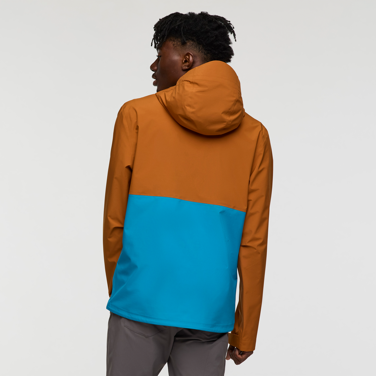Impermeo 3L Hooded Shell Jacket - Men's, Sienna/Lake, Model Nicolas