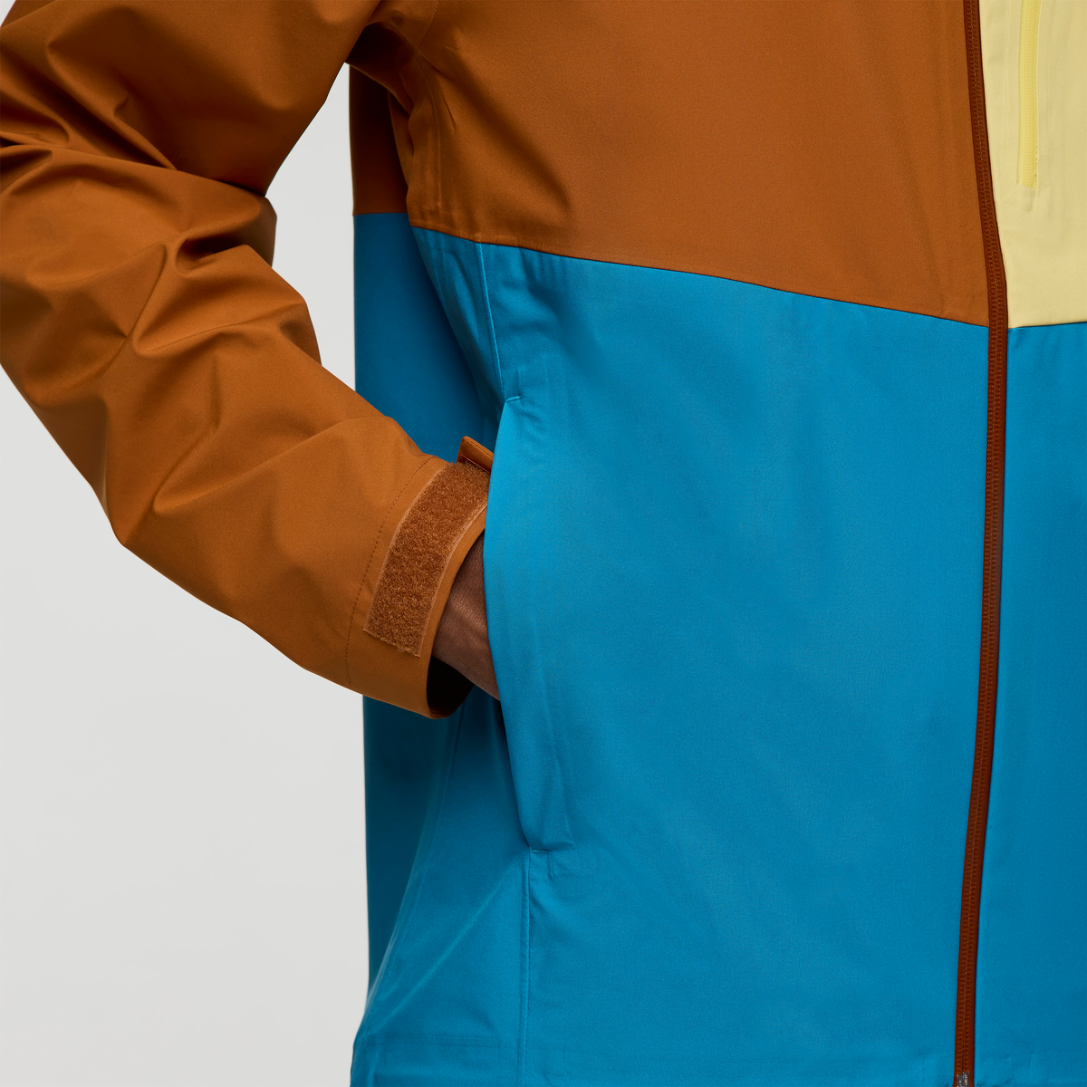 Impermeo 3L Hooded Shell Jacket - Men's, Sienna/Lake, Model Nicolas