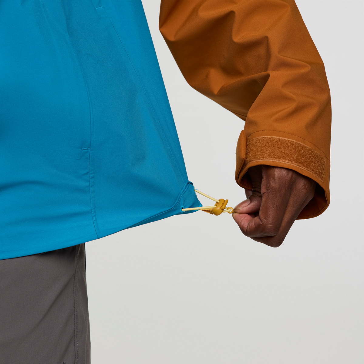 Impermeo 3L Hooded Shell Jacket - Men's, Sienna/Lake, Model Nicolas