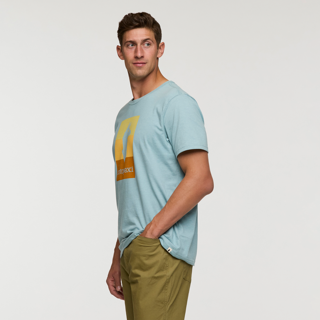 Llama Block T-Shirt - Men's, Sea Spray, Model Jackson