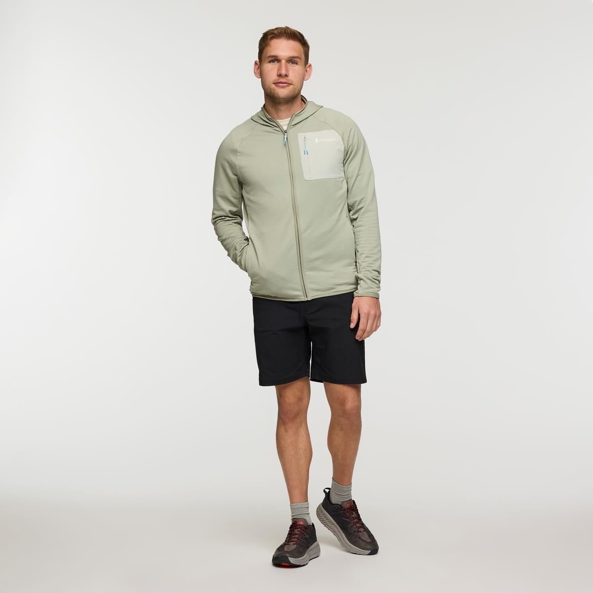 Otero Fleece Full-Zip Hooded Jacket - Men's, Brush, Model Maxwell