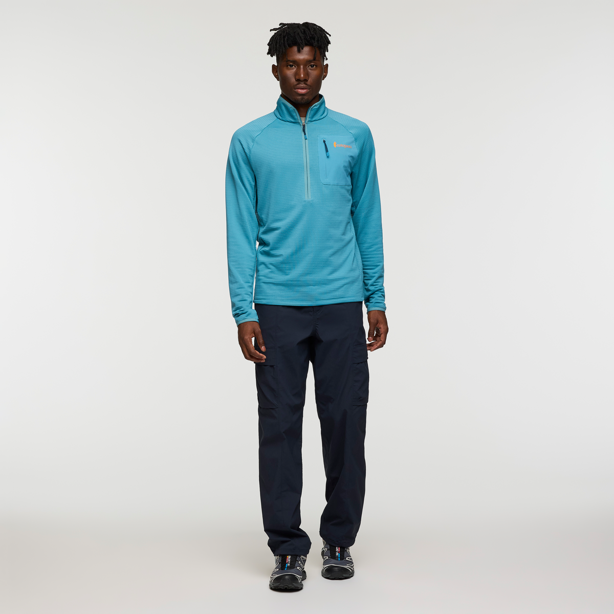 Otero Fleece Half-Zip Pullover - Men's, Drizzle, Model Nicolas