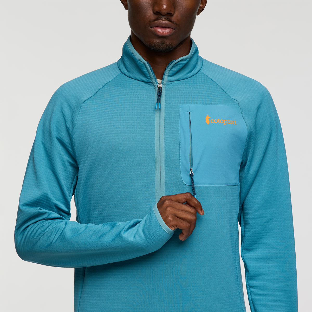 Otero Fleece Half-Zip Pullover - Men's, Drizzle, Model Nicolas