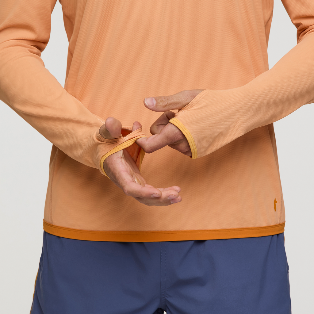 Sombra Long-Sleeve Sun Shirt, Apricot, Model Jackson
