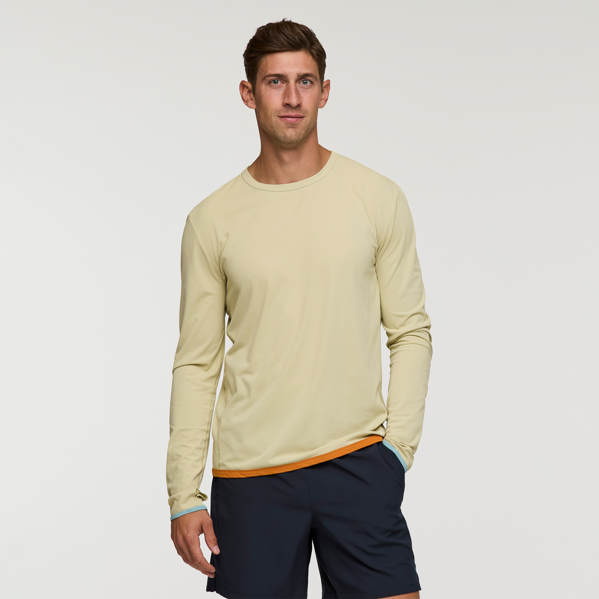 Sombra Long-Sleeve Sun Shirt, Grain, Model Jackson