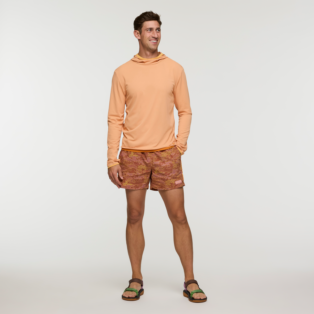 Sombra Sun Hoodie - Men's, Apricot, Model Jackson, shoppable
