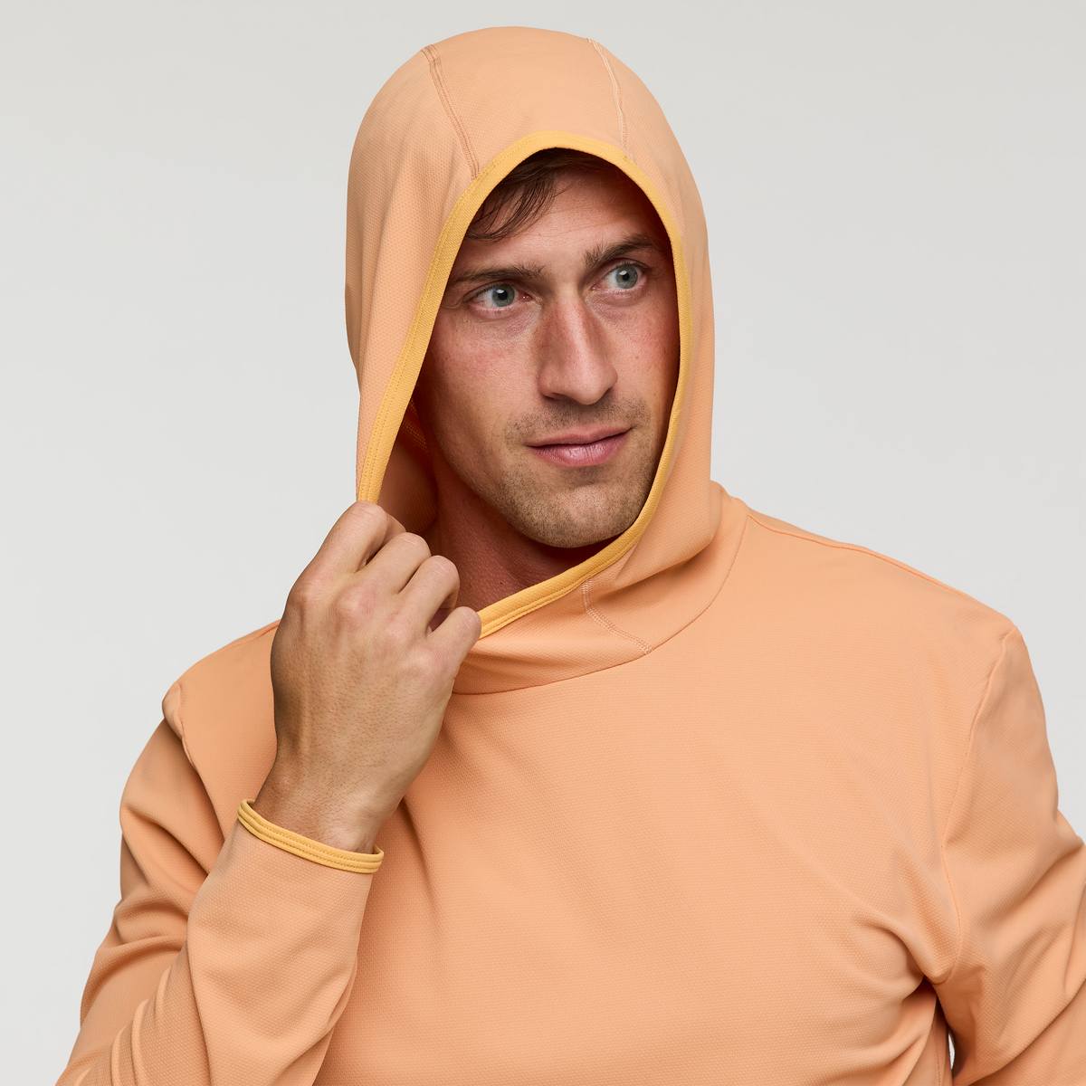 Sombra Sun Hoodie - Men's, Apricot, Model Jackson