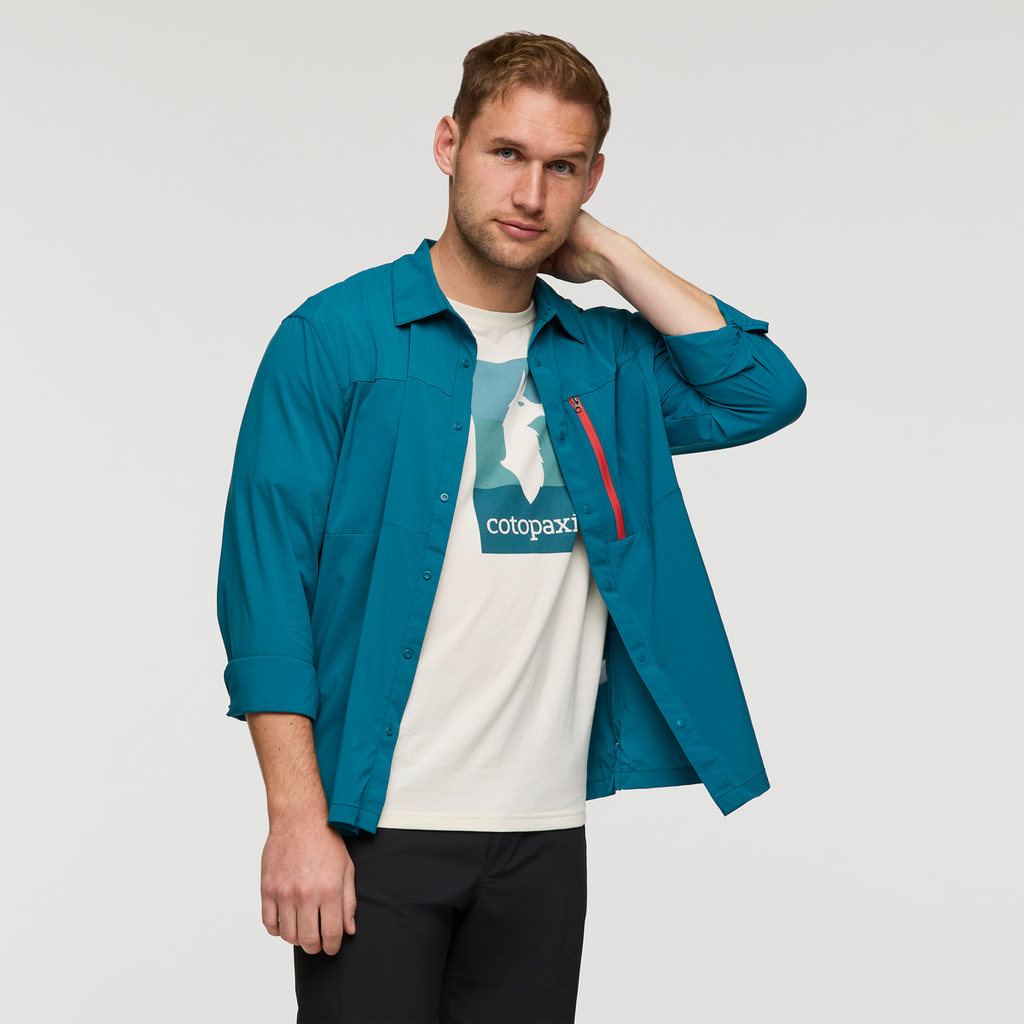 Sumaco Long-Sleeve Shirt - Men's, Waterfall, Model Maxwell