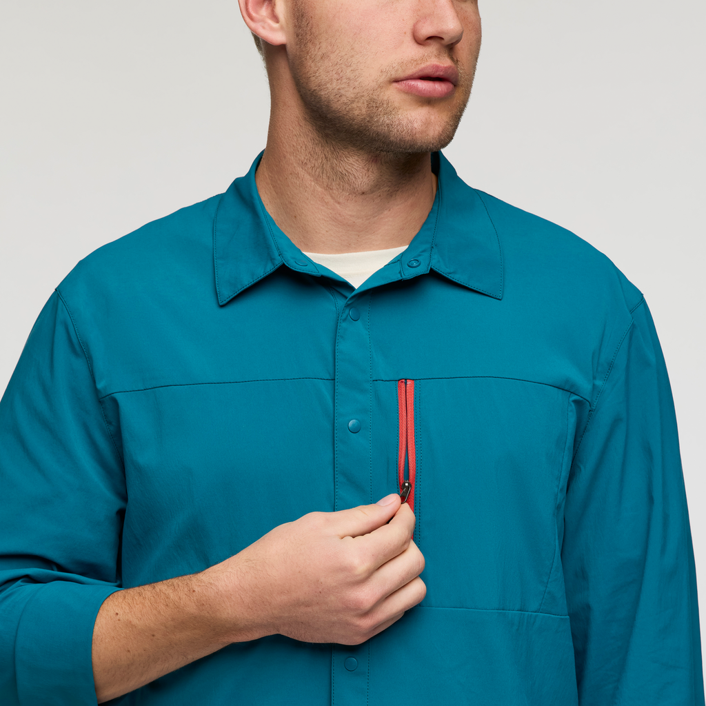 Sumaco Long-Sleeve Shirt - Men's, Waterfall, Model Maxwell
