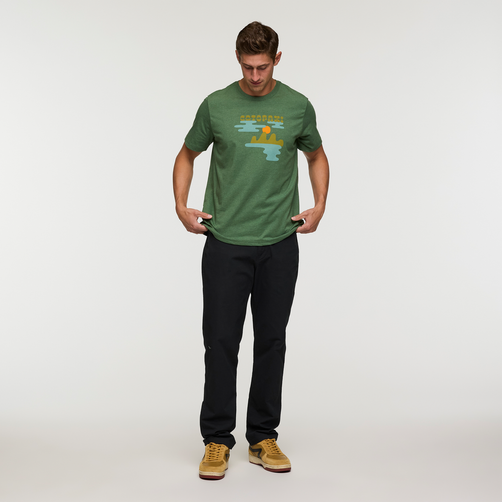 Sunrise Lake T-Shirt - Men's, Vine, Model Jackson