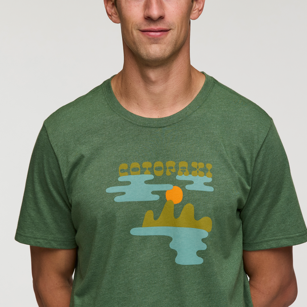 Sunrise Lake T-Shirt - Men's, Vine, Model Jackson