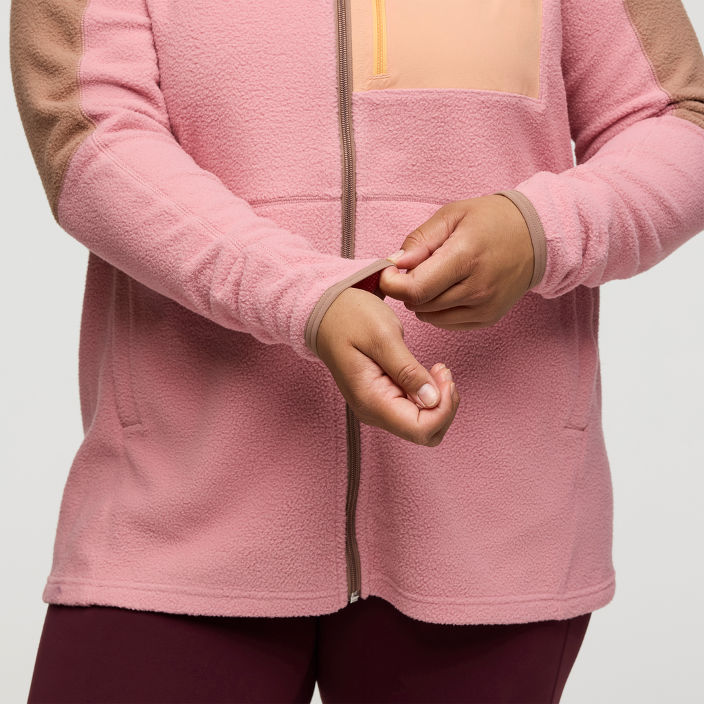 Abrazo Fleece Full-Zip Jacket - Women's, Reishi/Rose, Model Amelia