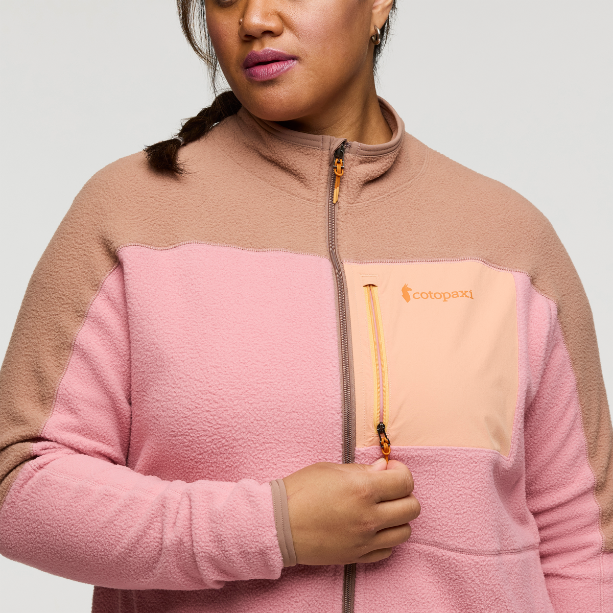 Abrazo Fleece Full-Zip Jacket - Women's, Reishi/Rose, Model Amelia