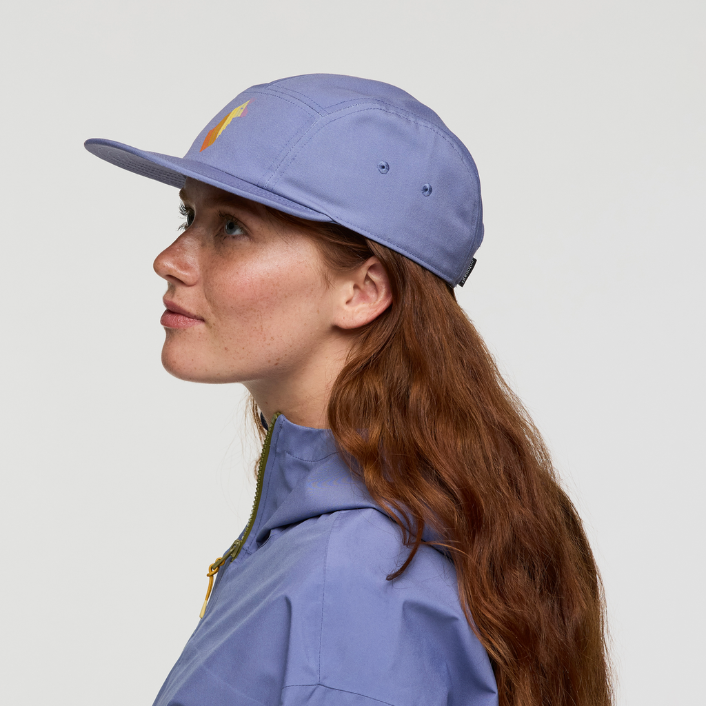Llama Stripes 5-Panel Hat, Blue Smoke