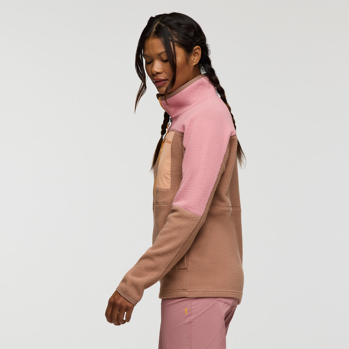 Abrazo Fleece Half-Zip Jacket - Women's, Rose/Reishi, Model Jade