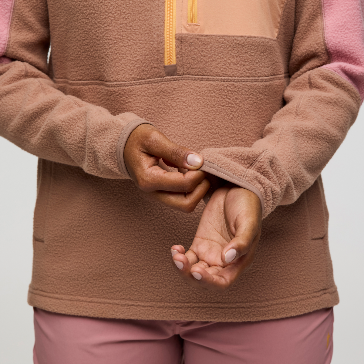 Abrazo Fleece Half-Zip Jacket - Women's, Rose/Reishi, Model Jade