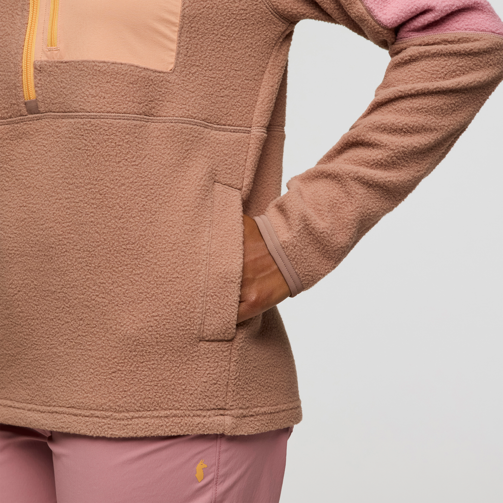 Abrazo Fleece Half-Zip Jacket - Women's, Rose/Reishi, Model Jade