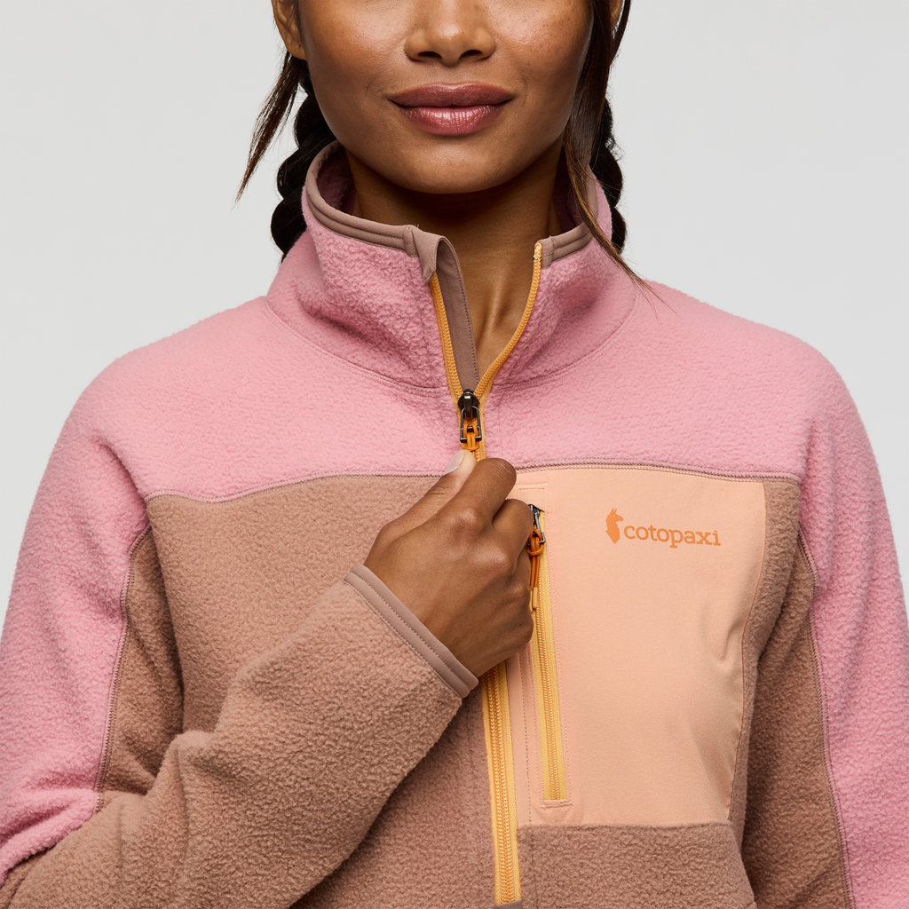 Abrazo Fleece Half-Zip Jacket - Women's, Rose/Reishi, Model Jade
