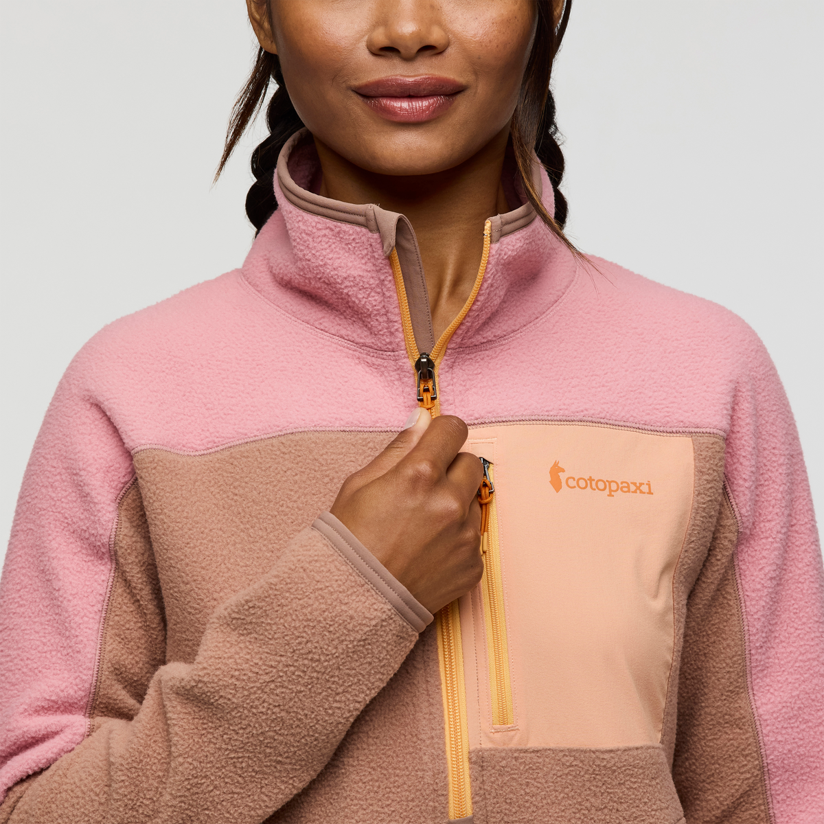 Abrazo Fleece Half-Zip Jacket - Women's, Rose/Reishi, Model Jade