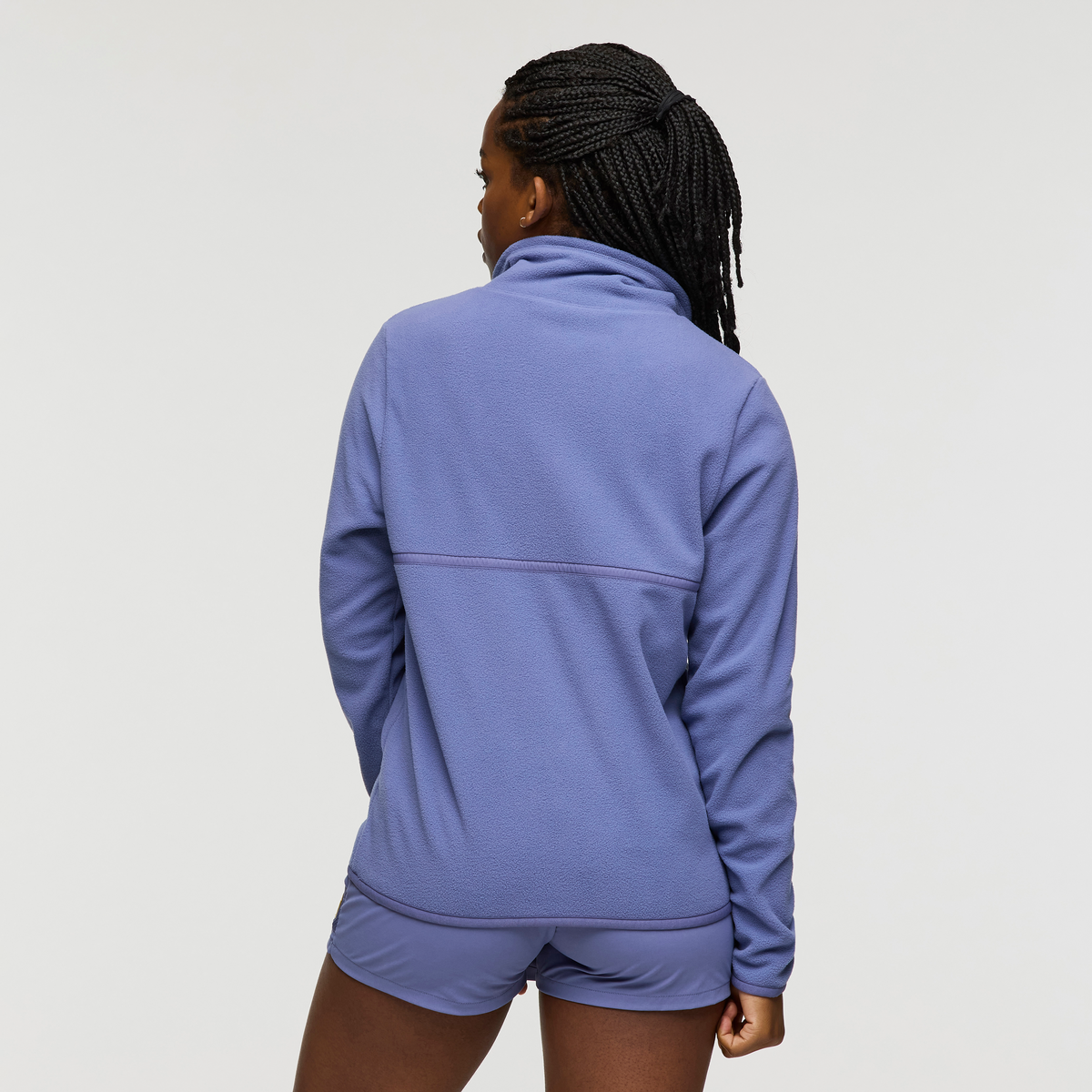 Amado Fleece Pullover - Women's, Blue Smoke, Model Nadine