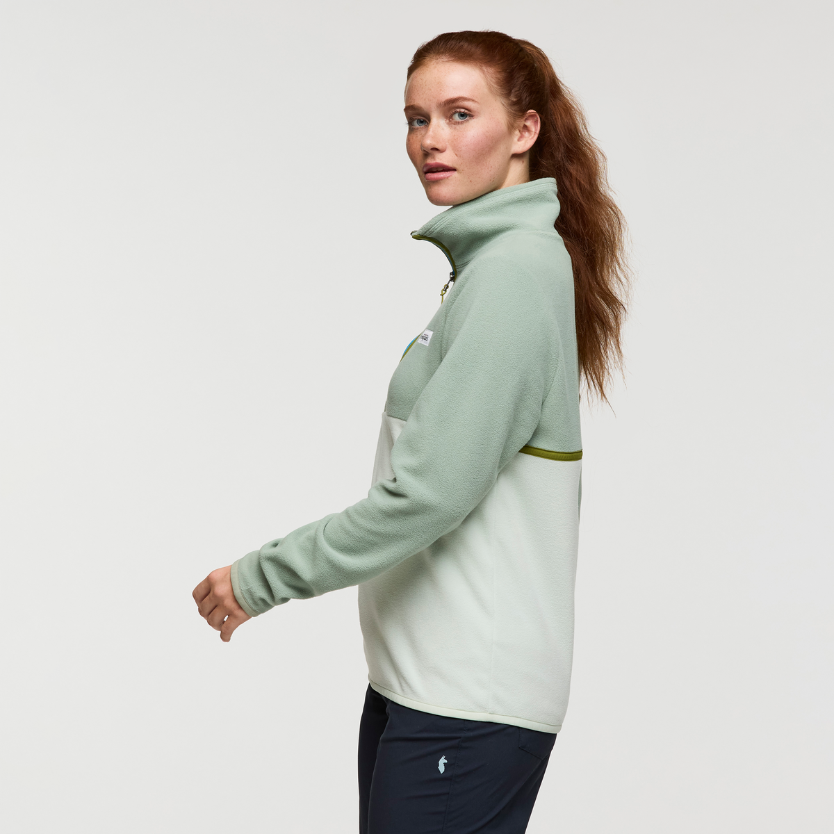 Amado Fleece Pullover - Women's, Silver Leaf/Foam, Model Caitlyn